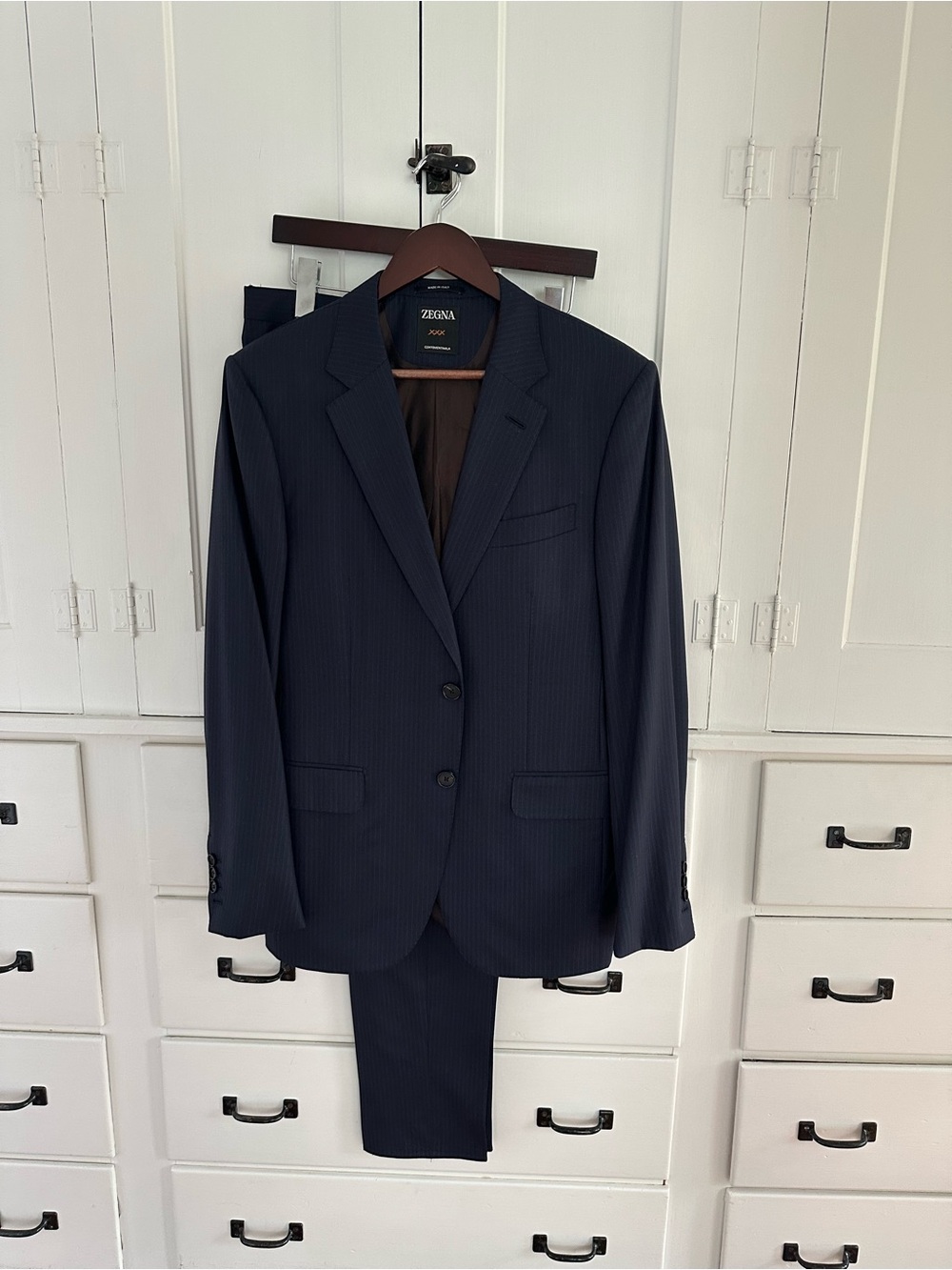 Zegna Men's Navy Pinstripe Two-Piece Suit